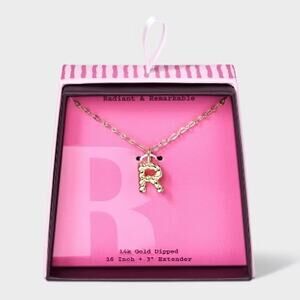 A New Day NWT 14K Gold Dipped Twisted Bubble Initial Necklace "R"